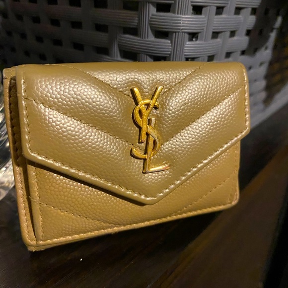 Yves Saint Laurent Tan Leather Wallet